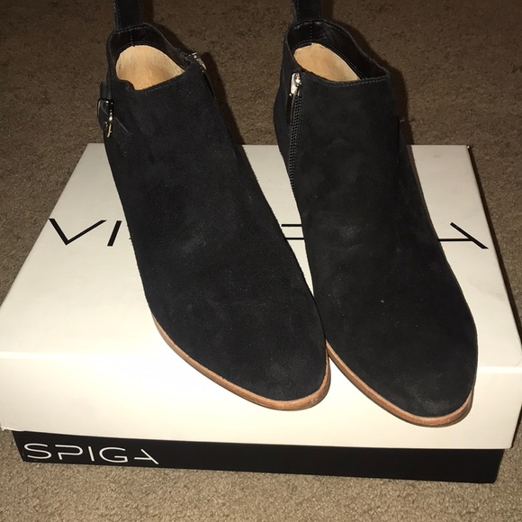 Via Spiga Black/Tan Booties - Picture 2 of 4
